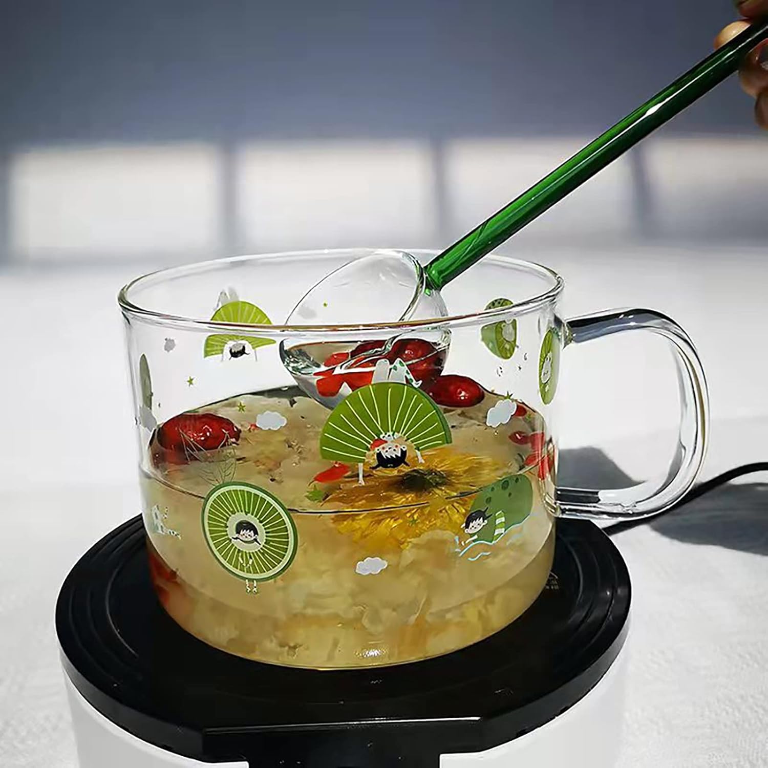 Heat-Resistant Borosilicate Glass Tadka Spoon & Ladle – Premium Kitchen Cooking Tool