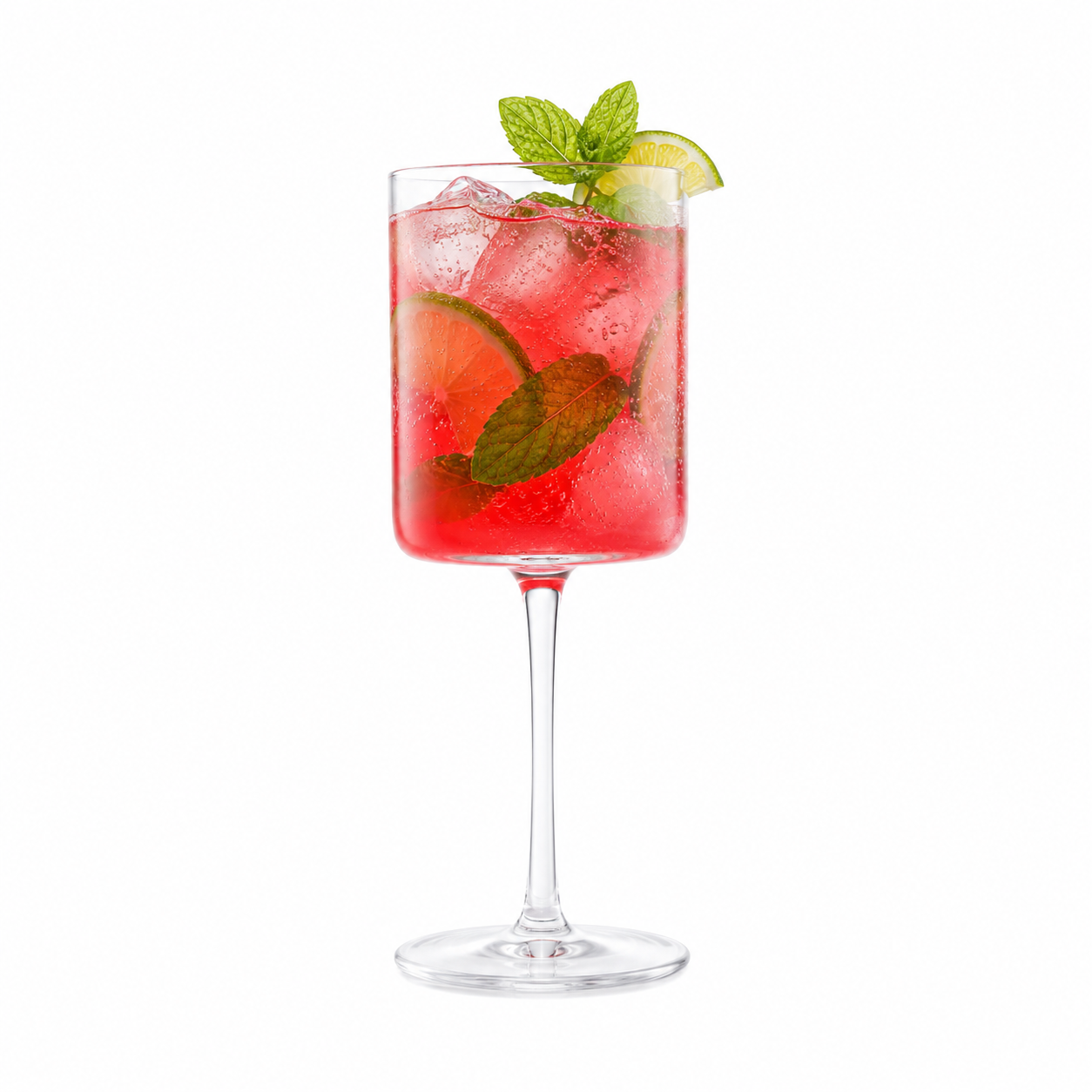 Crystal Cylindrical Wine Glass Set – 350ml (Set of 6)