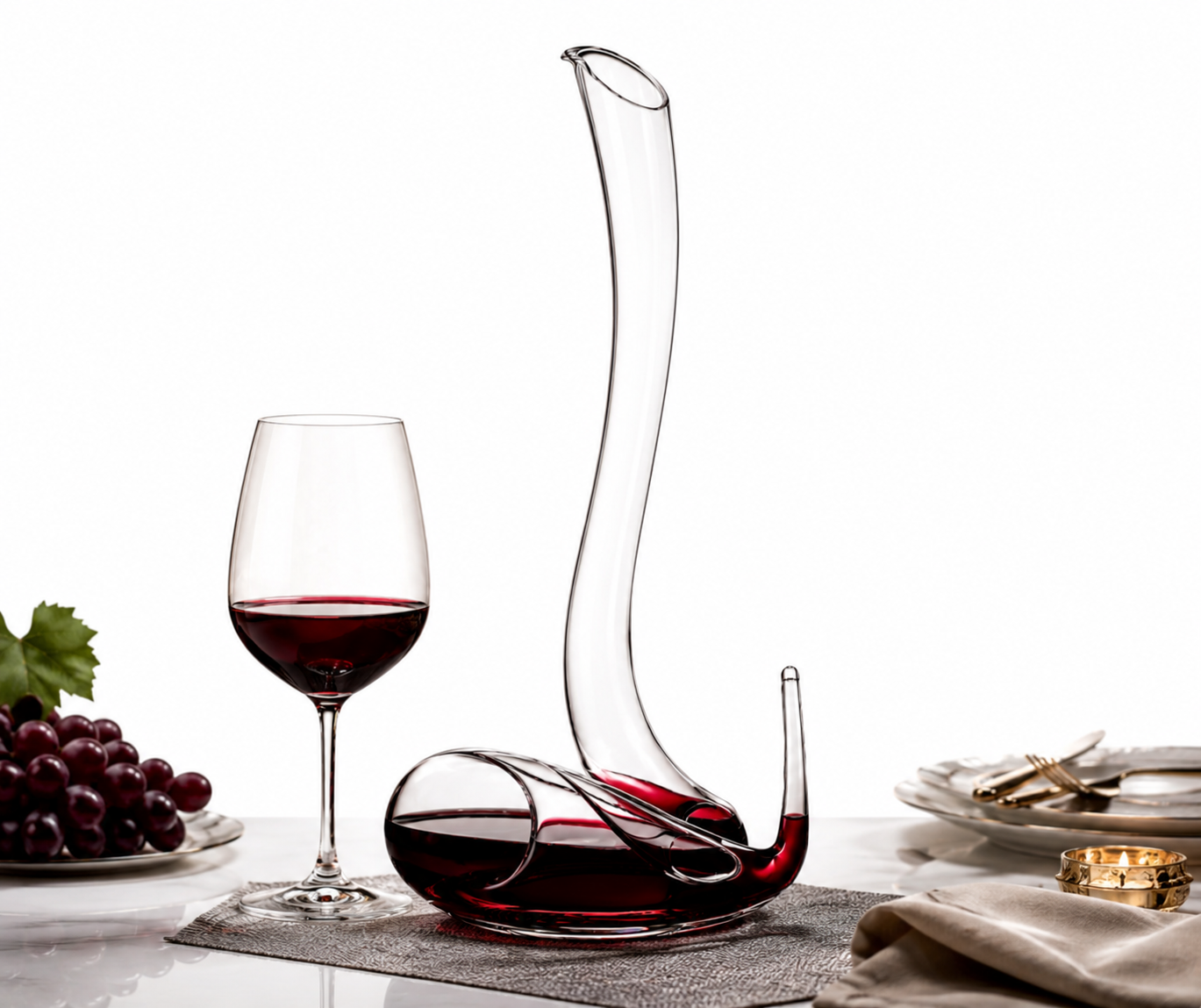 Silnovo Handmade Crystal Wine & Beverage Decanter – Luxury Dining Room Glass Carafe | 1800ml