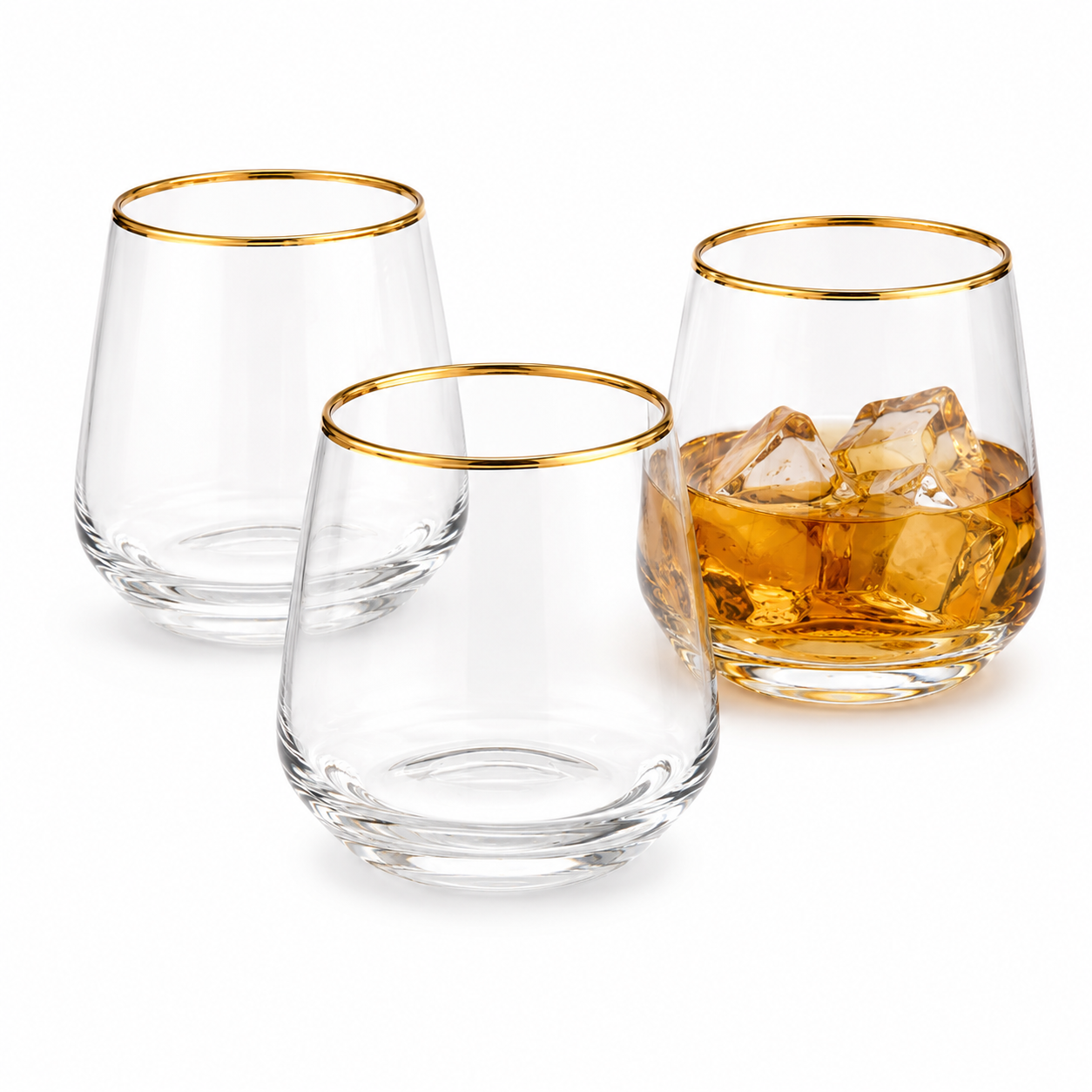 Decorum Gold Rim Crystal Drink Glass – 280ml (6 PCS Set)