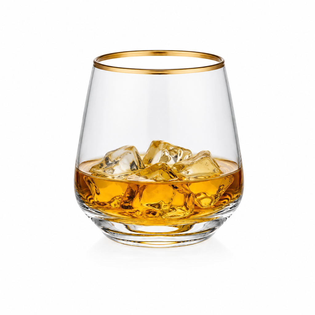Decorum Gold Rim Crystal Drink Glass – 280ml (6 PCS Set)