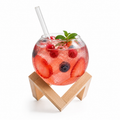Lunar Glass with Wooden Stand & Glass Straw | 400ml / 650ml