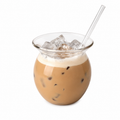 Matka Beverage Glass with Reusable Glass Straw  – 550ml Crystal Clear Drinking Glass