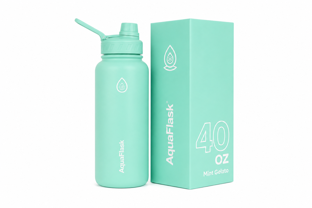 AquaFlask Mint Gelato Insulated Stainless Steel Water Bottle – 40oz