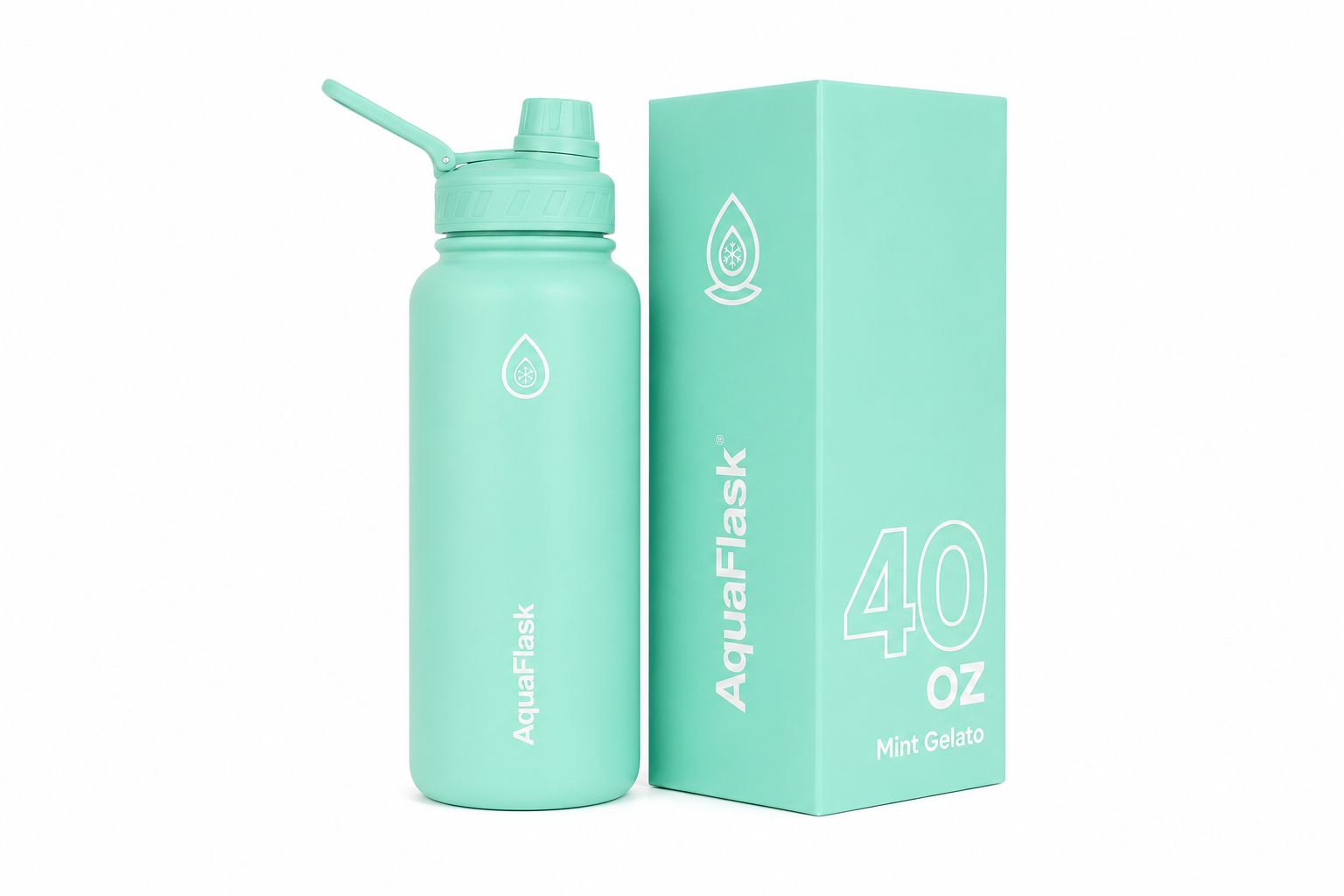 AquaFlask Mint Gelato Insulated Stainless Steel Water Bottle – 40oz