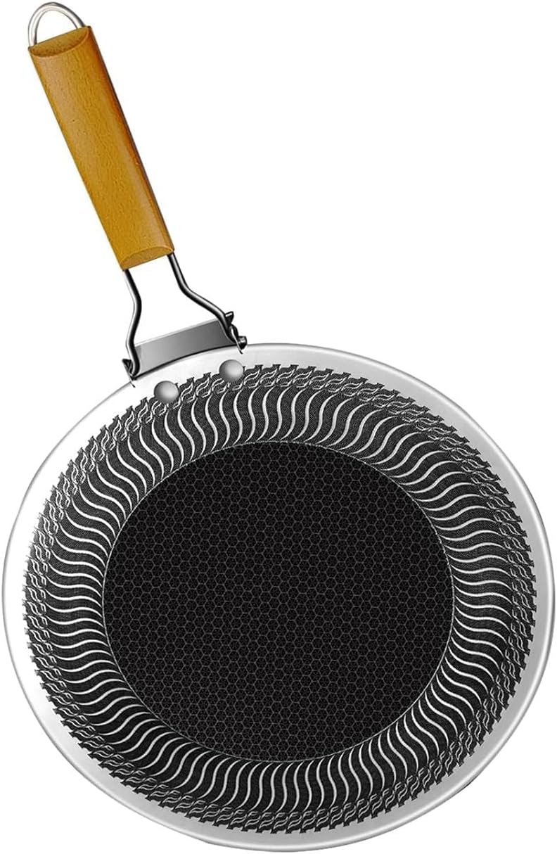 Honeycomb Laser Coated Flat Pan Tawa with Induction Support Bottom - 38cm