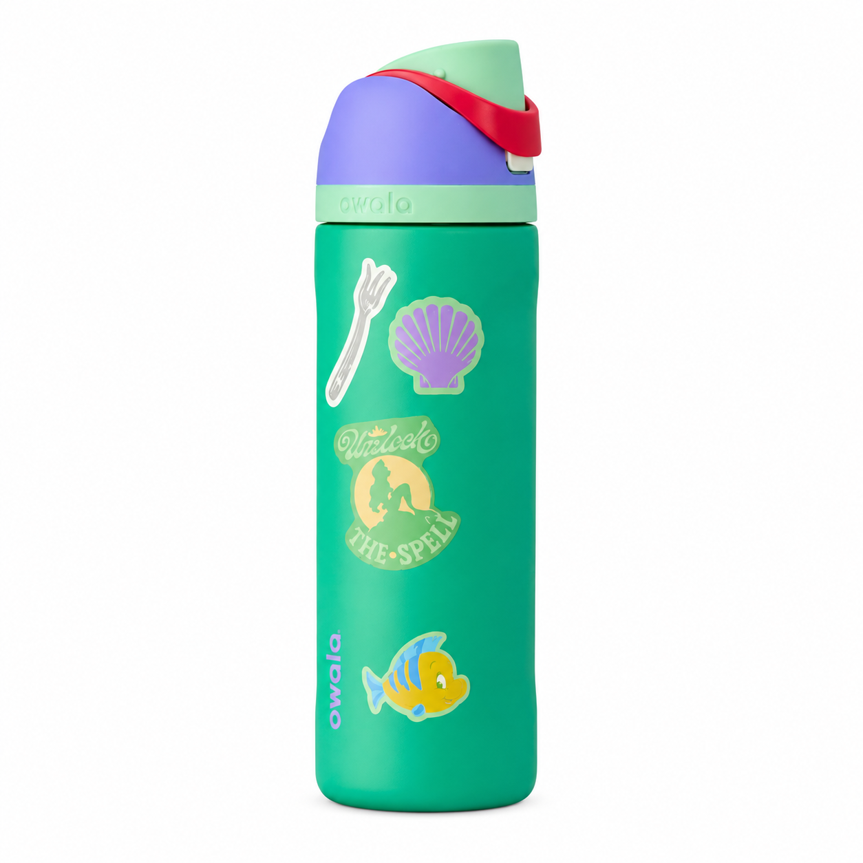 Owala Disney Ariel FreeSip Insulated Water Bottle 24oz with Sticker Pack