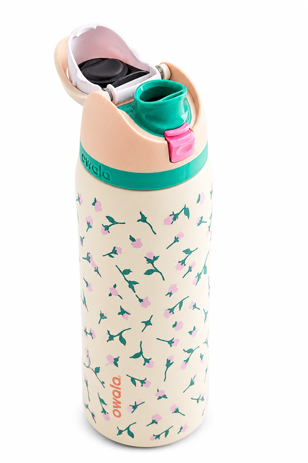Owala FreeSip Water Bottle 32oz – Tea Bud Limited Edition | Insulated Stainless Steel Bottle with Straw
