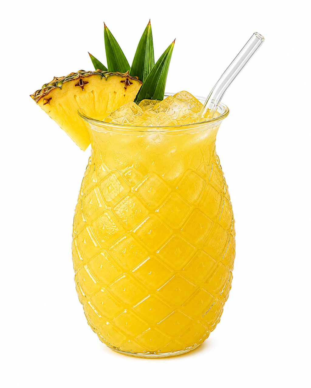 480ml Pineapple Shaped Cocktail Glass with Glass Straw – Premium Tropical Drink Glass
