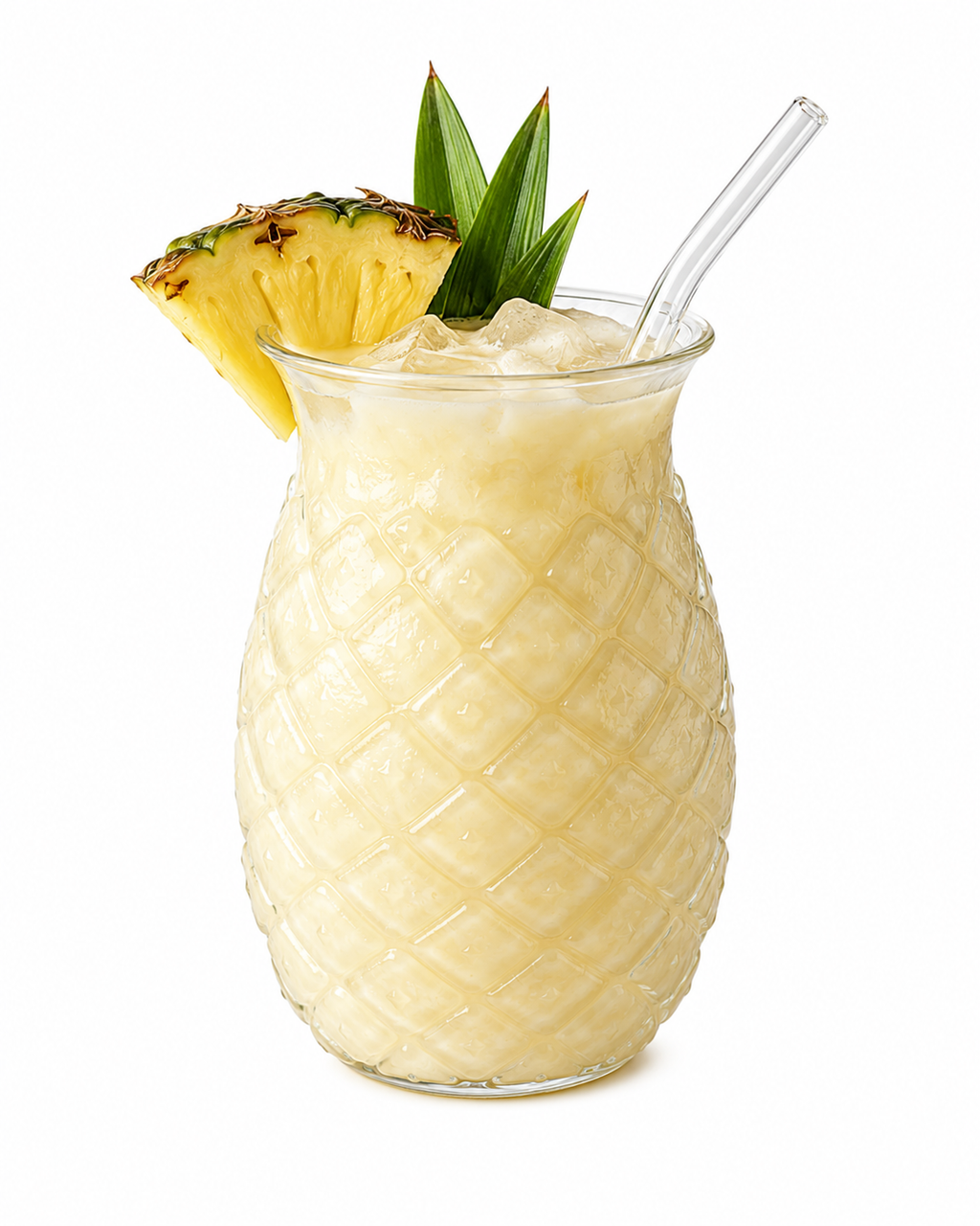 480ml Pineapple Shaped Cocktail Glass with Glass Straw – Premium Tropical Drink Glass