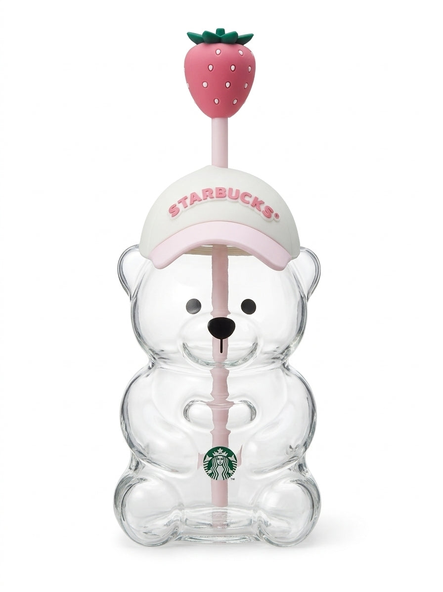 Starbucks Strawberry Bearista Pink Edition Glass Cup 20oz