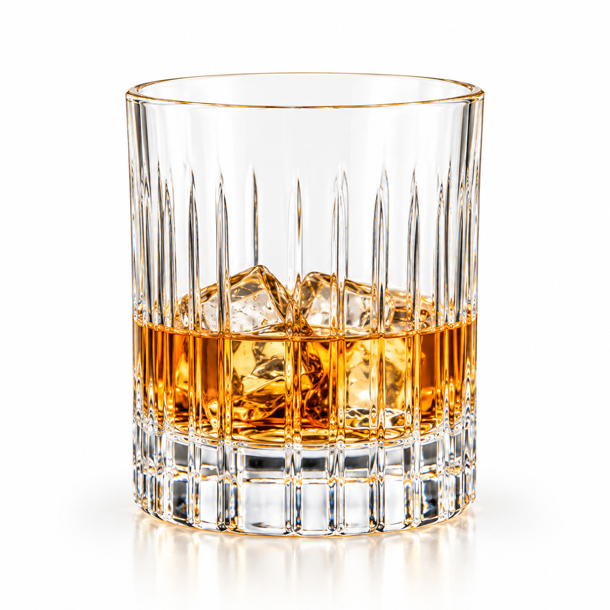 Classic Ribbed Whiskey Glasses – 350 ML, Set of 6