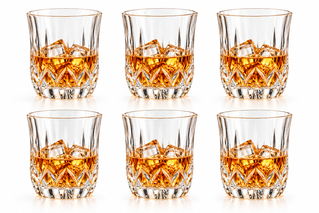 Crystal Whiskey Glasses – 355 ML, Set of 6
