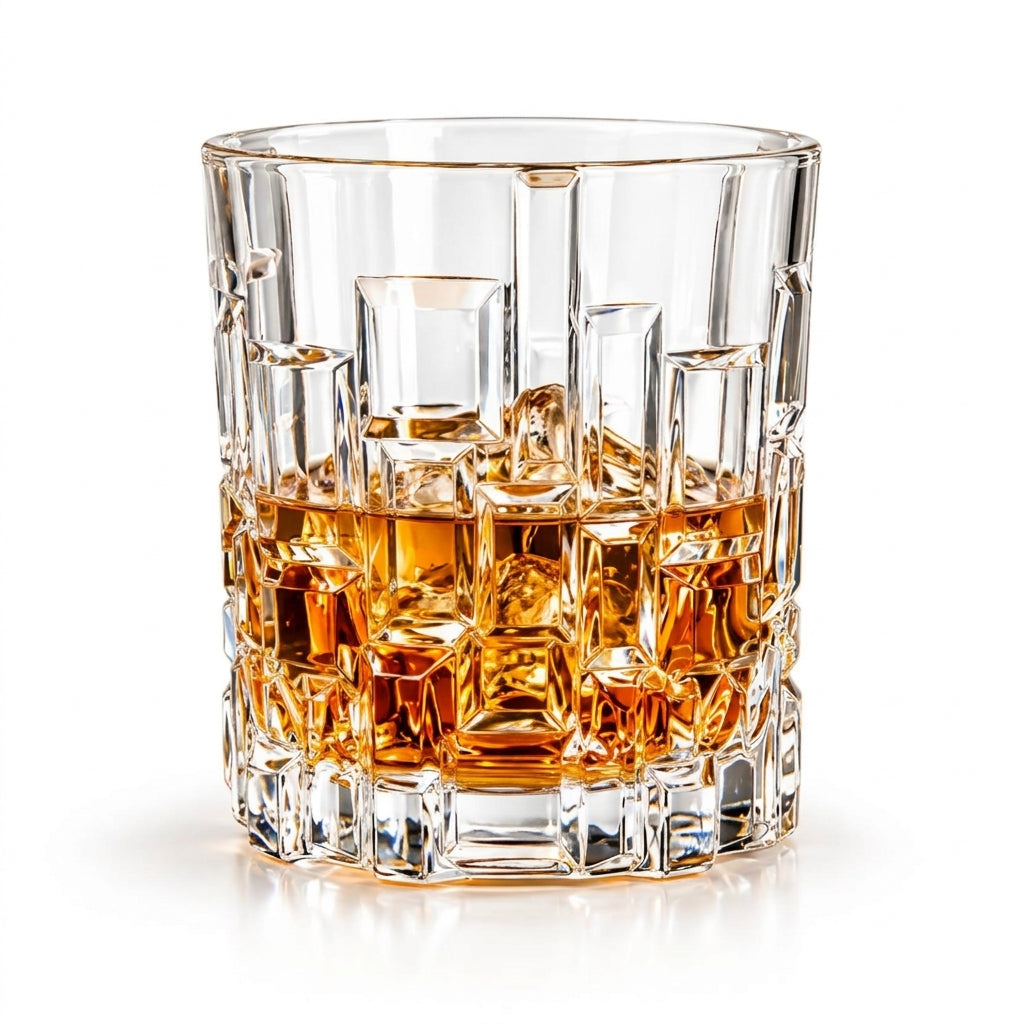 Geometric Crystal Whiskey Glasses – 315 ML, Set of 6