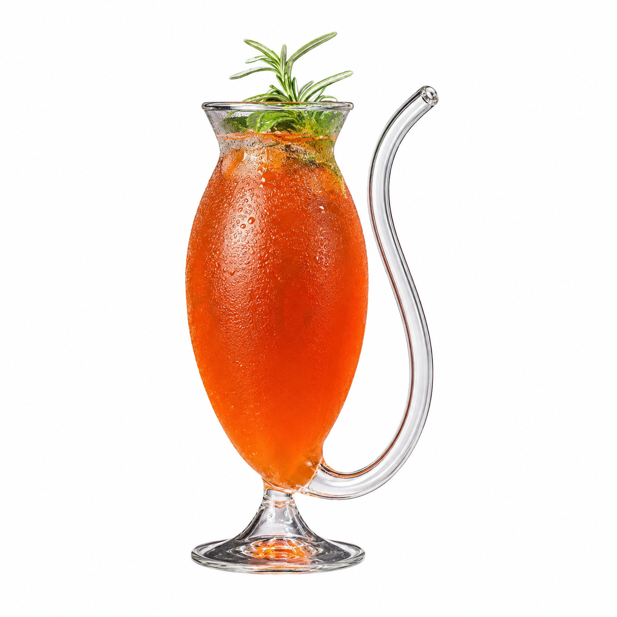 Low Foot Beverage & Cocktail Serving Sipper Glass with Glass Straw – 200ml & 350ml