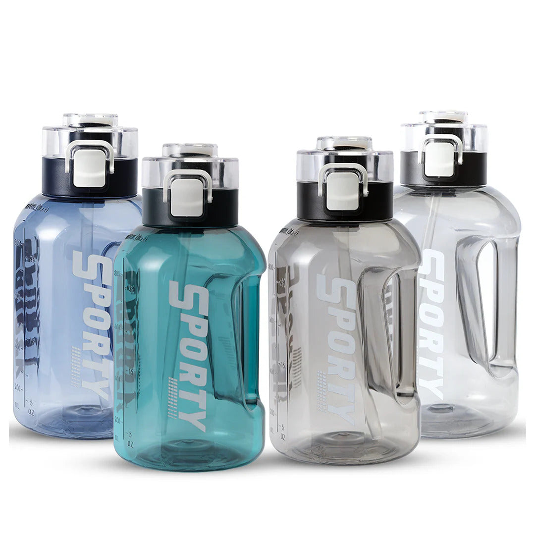 Sporty Motivational Water Bottle with Handle & Flip Lock Lid