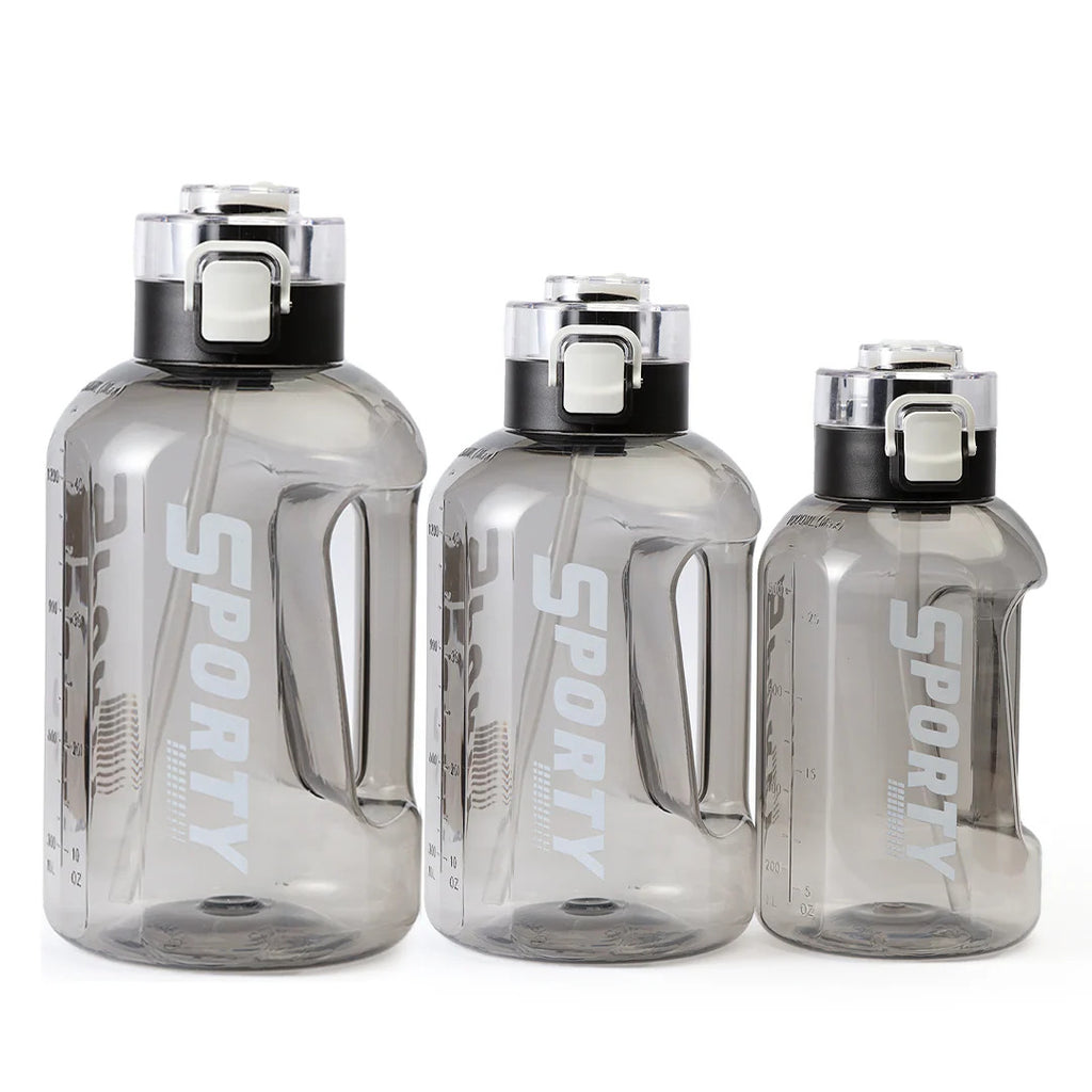 Sporty Motivational Water Bottle with Handle & Flip Lock Lid