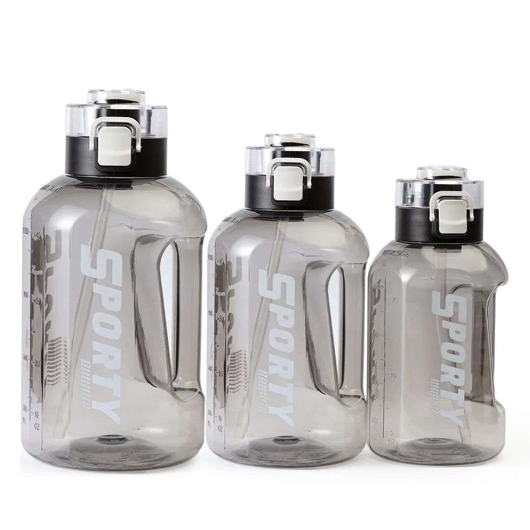 Sporty Motivational Water Bottle with Handle & Flip Lock Lid