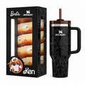 Barbie Inspired 40oz Stainless Steel Tumbler Gift Set with Straw & Handle