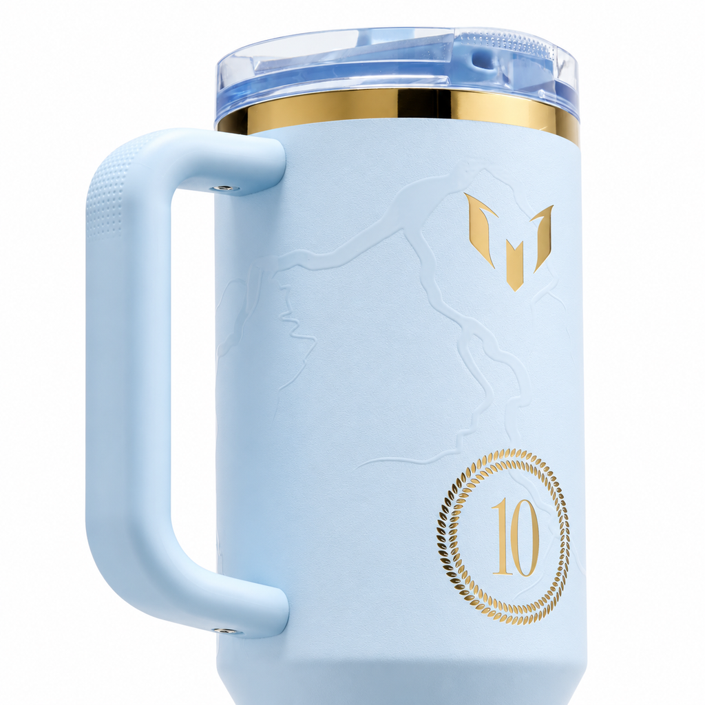 The Messi x Stanley Quencher ProTour Flip Straw Tumbler | 40 OZ Messi Striker Blue
