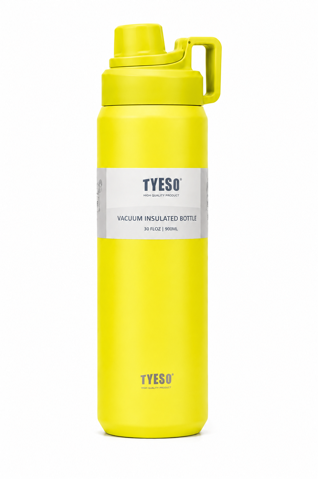 TYESO 900ml Vacuum Insulated Stainless Steel Water Bottle with Handle Lid