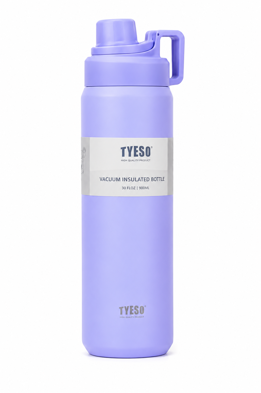 TYESO 900ml Vacuum Insulated Stainless Steel Water Bottle with Handle Lid