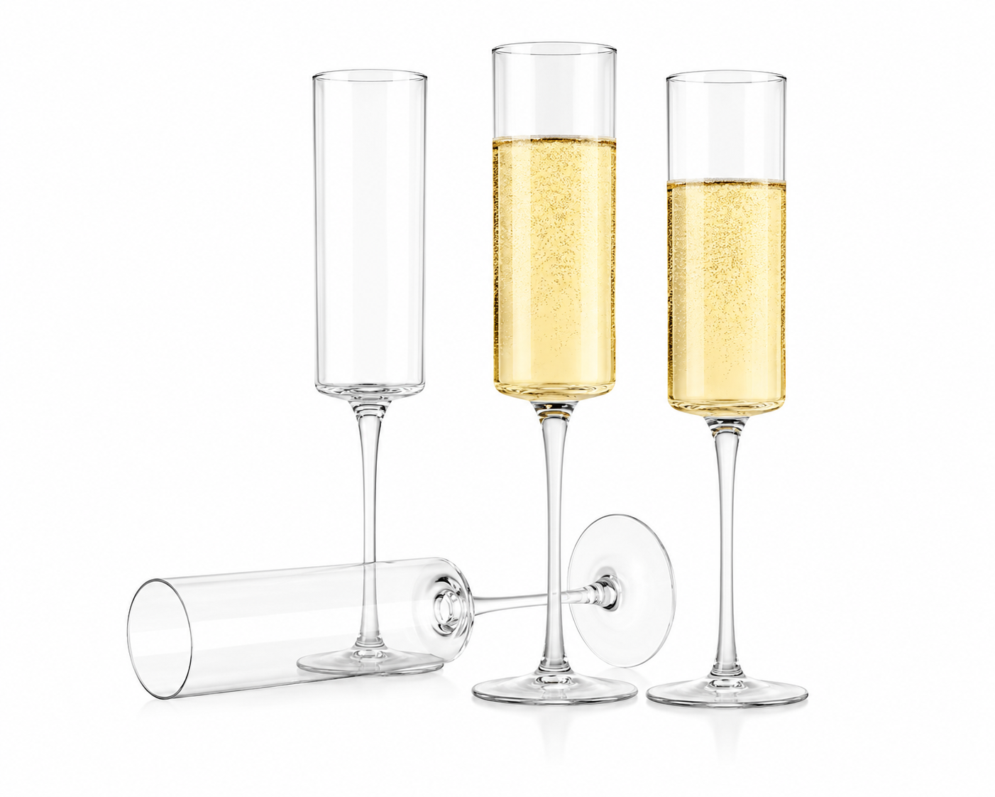 Crystal Cylindrical Edge Flute Glass | 150ml and 190ml