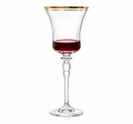 Mikasa Crystal Wine Glass with Gold Rim – 230ml | 6 Pcs Set Premium Stemware
